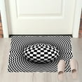 thumbnail image 3 of Yuedong 3D Illusion Carpet Velvet Home Office Rectangular Visual Geometry Carpet Optical Illusion Rug Velvet(Black & White), 3 of 9