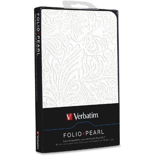 Verbatim Folio Case for Kindle Fire HD 7, 98076, Blanc Perle