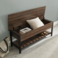 thumbnail image 3 of Walker Edison Storage Bench, Dark Walnut, 3 of 9