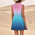 thumbnail image 5 of Ahuyic Womens Summer Casual Dress,Womens Plus Size Dress,Womens Solid Color Printing Casual Sleeveless Loose Fitting Dress With Pockets,Pink,L, 5 of 5
