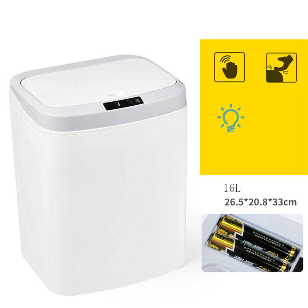 Garbage can 16/13/9L smart bathroom garbage can with cover waterproof