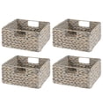 thumbnail image 4 of mDesign Woven Hyacinth Kitchen Basket Organizer with Handles - 4 Pack, Gray Wash, 4 of 7
