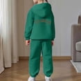 thumbnail image 5 of NIEWTR 6-7 Years Toddler Baby Kids Girls Clothes 2-Piece Outfit Set Fall Winter Round Neck Long Sleeve Casual Top and Joggers Pants Unisex Loungewear Set A136-Dark Green, 5 of 7