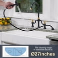 thumbnail image 3 of Wowow Black and Gold Double Handle High-Arc Widespread Deck Mounted kitchen faucet filter for kitchen sink With Side Spray in Brass, 3 of 7