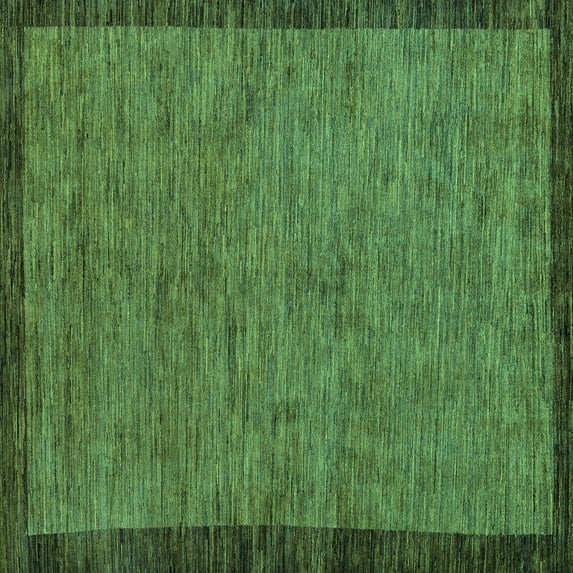 Ahgly Company Machine Washable Indoor Square Abstract Turquoise Blue Modern Area Rugs, 3' Square