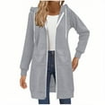 thumbnail image 5 of Hvyesh Long Hoodie for Women Oversized Long Tunic Sweatshirts Casual Fleece Hooded Jacket Winter Coats Outerwear with Pockets, 5 of 5
