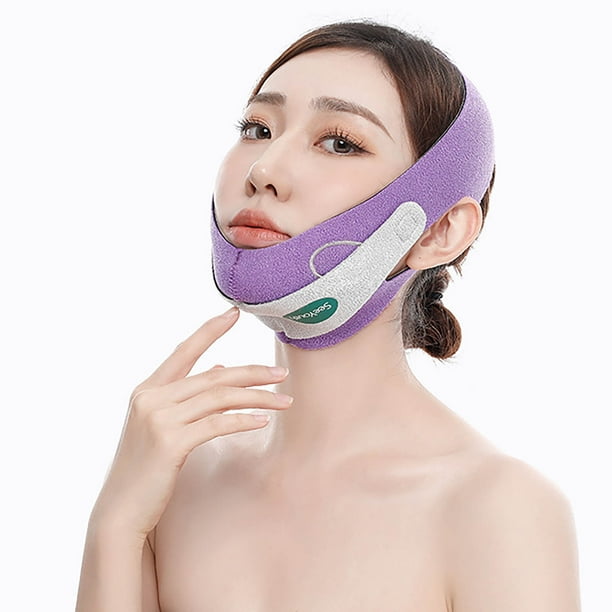 Fiudx Ofertas flash del día solo en línea Máscara de grafeno, vendaje facial de plástico, cinturón elástico en forma de V, máscara facial transpirable, máscara para dormir