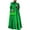 Green, variant on VONDA Women Elegant Long Bat Sleeve Stand Collar Evening Party Pleated Casual Solid Loose Long Dress