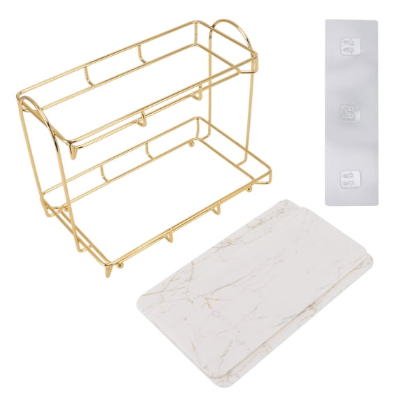 Estante de almacenamiento Sincero de metal dorado 2 niveles impermeable para baño cocina dormitorio