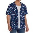 thumbnail image 2 of Sikiie Colorful Stars Men's Wrinkle Free Untucked Cuban Shirt Business Casual Button Down Shirts Short Sleeve ShirtLarge, 2 of 5