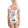 thumbnail image 5 of Gibobby Ropa Interior Sexy Body de Wetlook para mujer, leotardo de Ballet , mono de cuerpo de baile, ropa de baile de fiesta, discoteca (Plateado, S), 5 of 5