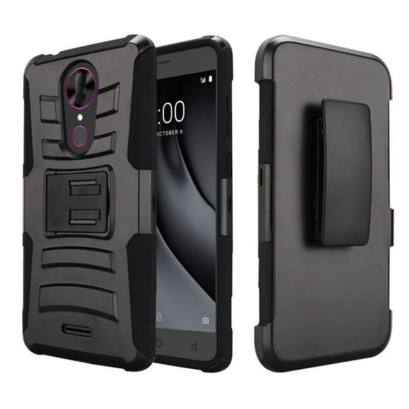 GSA Car Armor Holster Case w/Kickstand for Alcatel Onyx - Black