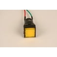 thumbnail image 2 of PilotLights 12 Volt DC Pilot Light, 17mm Square Panel Indicator Light - Yellow LED, 12VDC, 2 of 6