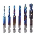 thumbnail image 1 of Juego de 6 brocas combinadas M3 M4 M5 M6 M8 M10 con tornillos en espiral de cambio rápido y fácil. Largo, 1 of 9