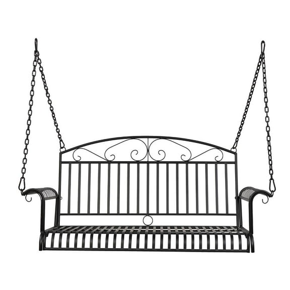 Winado 55in Porch Swing Garden Swing Chair Outdoor Iron Rocking Chair Balcony