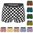 thumbnail image 3 of Classic Popular Geometric Checkered Plaid Pattern Underwear Men Stretch Boxer Briefs Shorts Panties Soft Underpants For Homme, 3 of 7