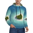 thumbnail image 2 of Naloa Paradise Island Men's Casual Hooded Collar Drawstring Hoodies Pullover Sweatshirts Casual Long Sleeve Shirts-Small, 2 of 7