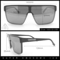 thumbnail image 3 of Shield Sunglasses for Men UV400 Mirrored Lens Oversized One-Piece Frame Futuristic Wraparound Style Black Frame - Silver Lens, 3 of 7