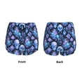 thumbnail image 3 of Pofeuu Skull blue crystal flower Print Women's Athletic Shorts Running Workout Shorts Tummy Control Quick Dry Gym Shorts with Pockets Double layer sports shorts-Medium, 3 of 7