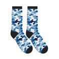 thumbnail image 4 of Mens Crew Socks Womens Blue Camouflage Workout Training Athletic Socks, 4 of 7