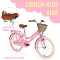 thumbnail image 5 of 20 inch Bike for Kids, SHINPT Girls Bike with Woven Basket, Kid Bike 20in for Girls 7-10 with Multiple Colors, 20" Toddler Bike for Girls, Mini Bike for Best Birthday Gift, 5 of 8