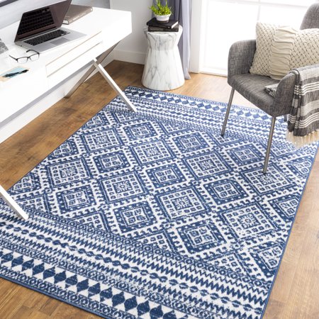 Art of Knot Paz Blue 6'7" x 9' Global Ikat Area Rug