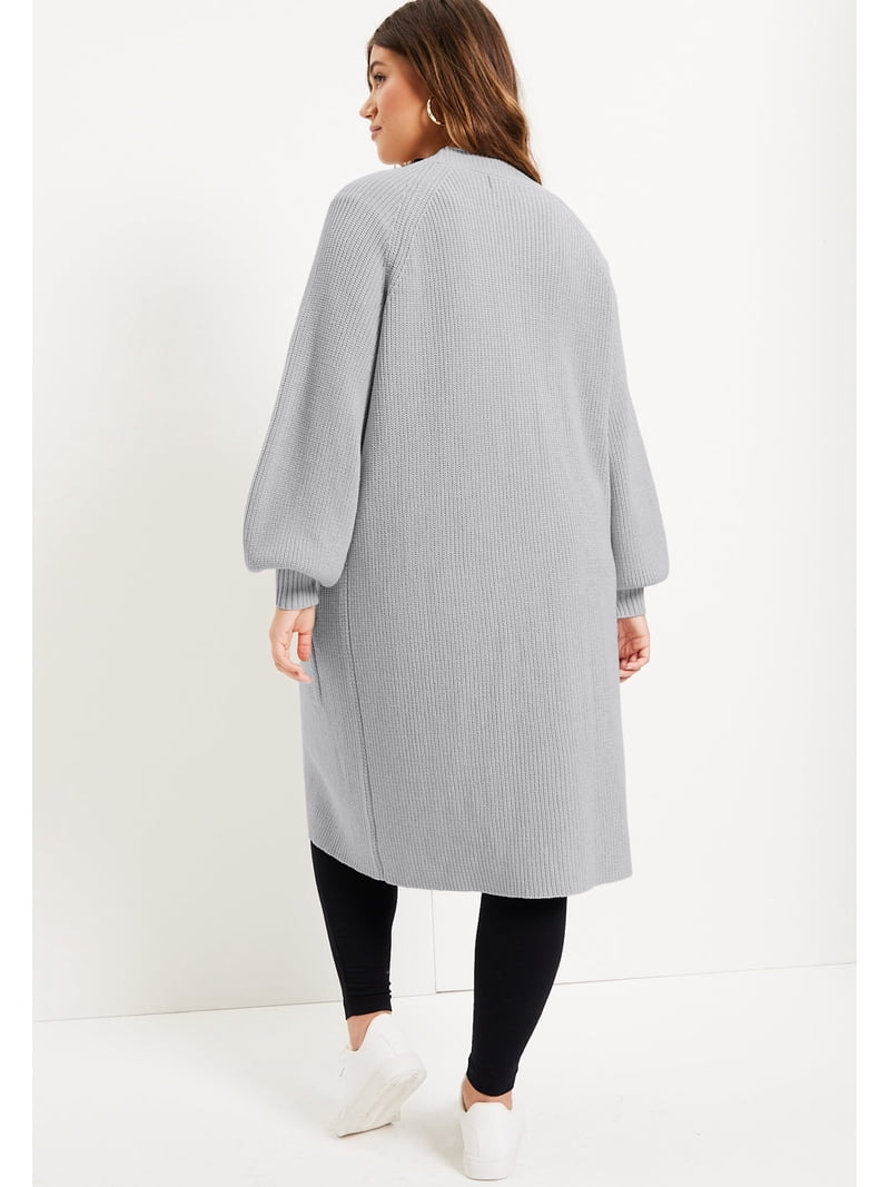 June + Vie Women's Plus Size Open-Front Cardigan - Walmart.com