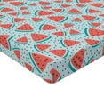 thumbnail image 2 of Ambesonne Fruit Fitted Sheet 2 Pcs Set, Watermelon Slices, Queen, Coral Pale Blue, 2 of 3