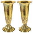 thumbnail image 3 of FUEENIRVA Vintage Iron Urn Vase, Golden Flower Holder for Home and Office Decor 2Pcs, 3 of 8