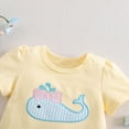 thumbnail image 6 of TOWED22 Toddler Baby Girl Clothing 2pcs Sets Ruffle Trim Top Tee + Elastic Waist Shorts Cute Summer Outfits Cotton Shirt(Light Yellow,18-24 M), 6 of 7
