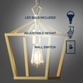 thumbnail image 4 of JONATHAN Y Pagoda 8" 1-Light Classic Traditional Metal Cage Lantern LED Pendant, Gold Painting, 4 of 13