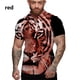 thumbnail image 4 of Camisas de playa de manga corta de moda para hombres Camisa hawaiana con estampado 3D de tigre para hombres Camisas casuales de talla grande con botonadura sencilla, 4 of 5