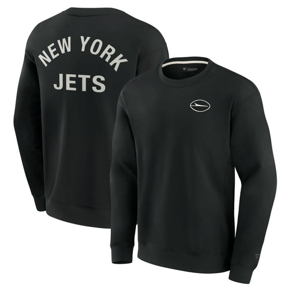 Unisex Fanatics Black New York Jets Elements Super Soft Pullover Sweatshirt