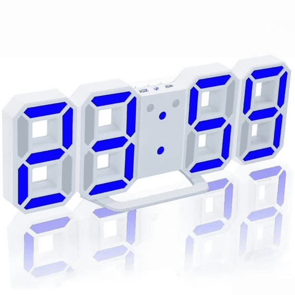 Digital 3D LED Big Wall Desk Alarm Clock Snooze 12/24 Hours Auto Brightness USB