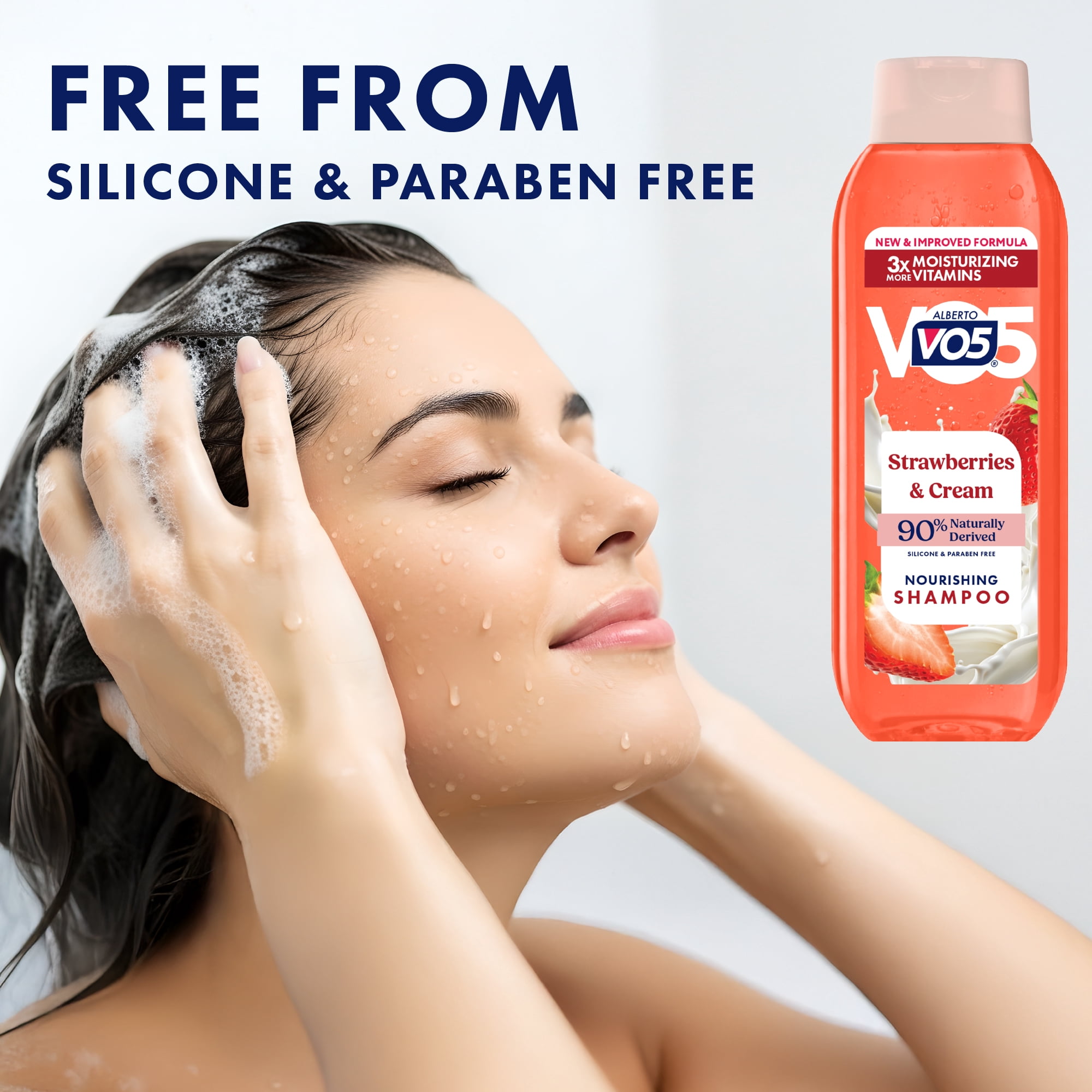 Alberto VO5 Strawberries & Cream Nourishing Shampoo with Soy Milk, Paraben Free, Vitamin-Enriched Formula for Soft, Healthy Hair
