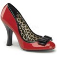 thumbnail image 2 of 4" Heel Pump W/ Bow Detail At Toe - Red-Blk Pat, 5, 2 of 2