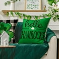 thumbnail image 5 of ST Patricks Day Buffalo Plaid Lucky Clover Truck Hello Shamrocks Throw Pillow Covers, 18 x 18 Inch Bow Tie Decoration for Sofa Couch Set of 4, 5 of 6