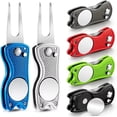 thumbnail image 2 of 1PC Foldable Metal Golf Turf Repair Tool With Magnetic Ball Marker And Pop-Up Button For Golf Green Fork Golf Tool Red, 2 of 6