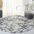 thumbnail image 2 of SAFAVIEH Horizon Milica Abstract Shag Area Rug, Grey/Ivory, 5' x 5' Round, 2 of 7