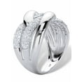 thumbnail image 2 of PalmBeach Jewelry Round Diamond  Crossover Ring 1/2 TCW in Platinum Plated Sterling Silver, 2 of 5
