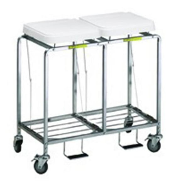 R&B Wire 684NB Double Leakproof Hamper with Foot Pedal - No Bag