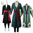 thumbnail image 1 of Anime One Piece Roronoa Zoro Disfraces De Cosplay Kimono Disfraces De Halloween para Hombres Ropa De Juego De Rol Uniforme De Fiesta Traje Peluca Abrigo-r, 1 of 3