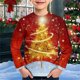 thumbnail image 1 of Ropa de Navidad para niños, niños, Papá Noel, árbol de Navidad, ciervo, muñeco de nieve, camiseta roja, camisetas de Festival para niñas con gato y perro, 1 of 4