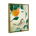 thumbnail image 5 of Stupell Industries Bird Perched Orange Fruit Tree Branch Leaves Painting Metallic Gold Floating Framed Canvas Print Wall Art, Design by Robin Maria, 5 of 5
