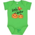 thumbnail image 3 of Inktastic Little Sister Pumpkins with Fall Leaves Girls Baby Bodysuit, 3 of 5