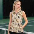 thumbnail image 4 of KEIAHUAN Running Wild Horse V Neck Golf Tops for Women Lightweight Athletic Shirts Comfortable Elegant Sleeveless Tennis Shirts Racerback Tennis Tops with Pockets, 4 of 7