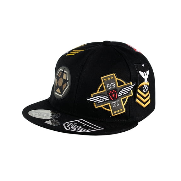 NYFASHION101 Embroidered U.S Army Emblem Flat Bill Adjustable Snapback Cap Hat, Black