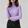 thumbnail image 2 of Ribbed Sweaters for Women Turtleneck High Collar Long Sleeve Slim Fit Knit Pullover Top Fall Winter Sweater, 2 of 9