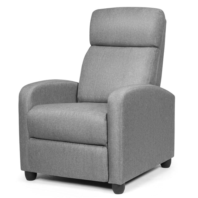 Giantex Fauteuil Inclinable de Massage, Canapé Simple Ergonomique Réglable avec Siège Rembourré, Dossier, Repose-Pieds, Canapé Inclinable avec Télécommande, Fauteuil Inclinable de Massage Moderne pour Salon, Bureau (Gris)