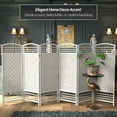 thumbnail image 2 of Red Lantern 4 ft. Short Fiber Weave Folding Screen - White - 6 Panels, 2 of 7